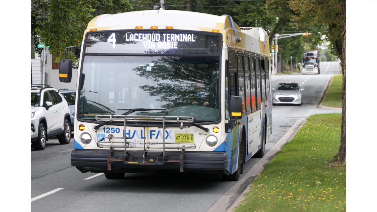 The Route 4 Lacewood travels along Robie Street in Halifax.
